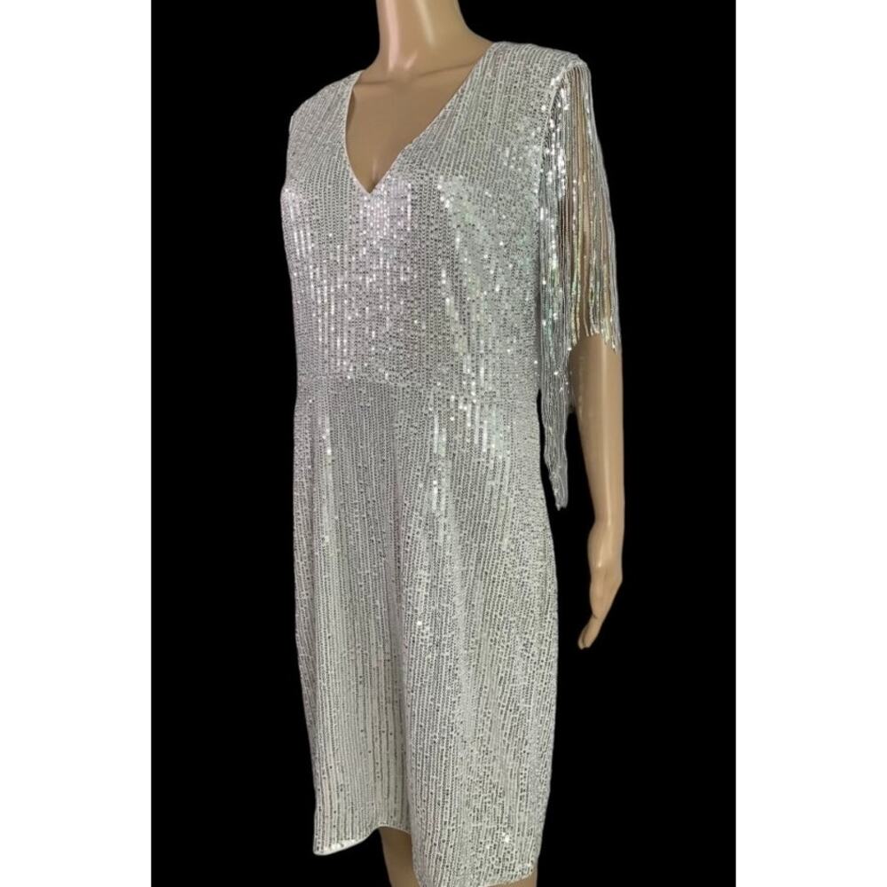 Silver Sequin Mini Dress